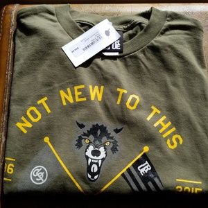 TRUE Olive Green Wolves Tee